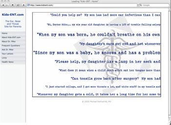KidsENT.com in 2005